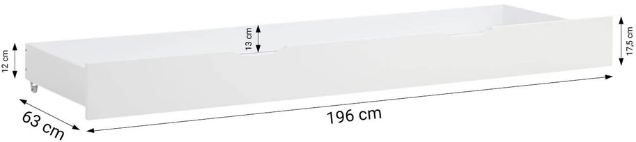 Homestyle4U Dviaukštė lova, 207x139x146.5 cm, balta
