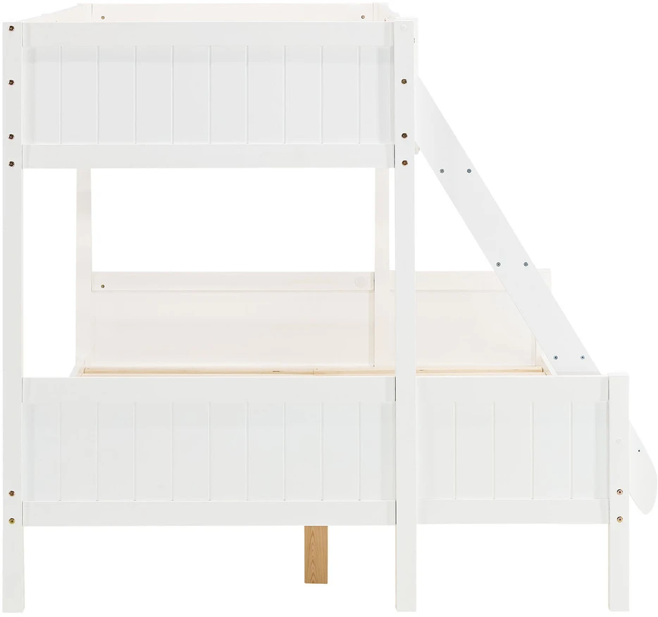 Homestyle4U Dviaukštė lova, 207x146.5x139 cm, balta
