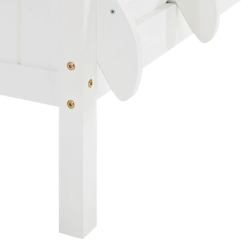 Homestyle4U Dviaukštė lova, 207x146.5x139 cm, balta