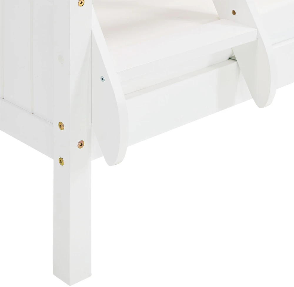Homestyle4U Dviaukštė lova, 207x146.5x139 cm, balta