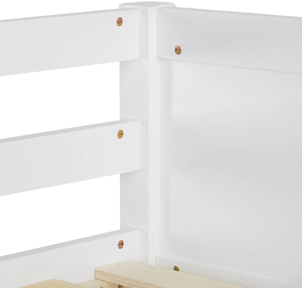 Homestyle4U Dviaukštė lova, 207x146.5x139 cm, balta
