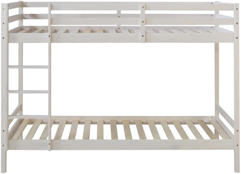 Homestyle4U Dviaukštė lova, 207x150x96 cm, balta