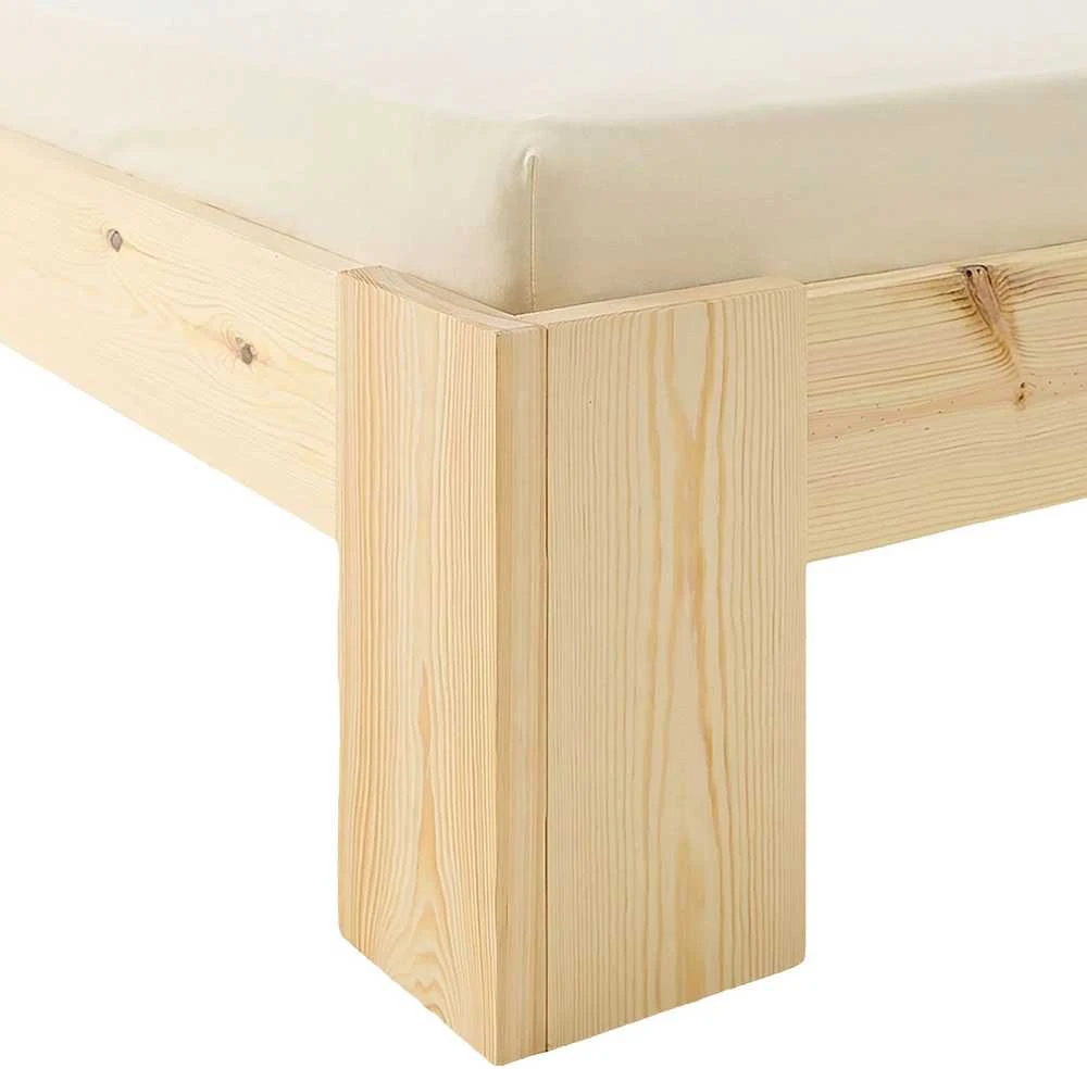 Homestyle4U Dvigulė lova, 144x204 cm, ruda