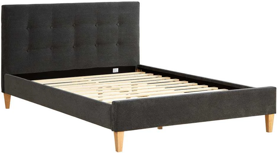 Lova Homestyle4U Aptrauktas lovos rėmas, 144.5x95x211 cm, pilka