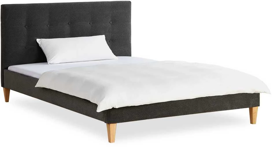 Lova Homestyle4U Aptrauktas lovos rėmas, 144.5x95x211 cm, pilka