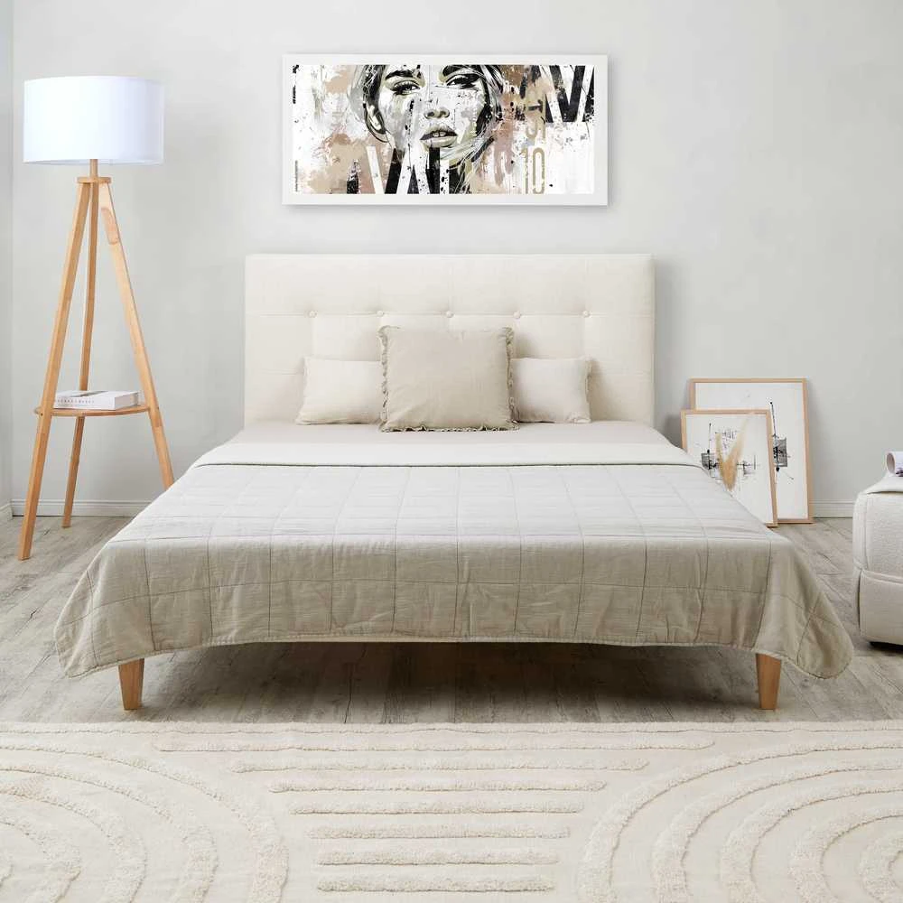 Homestyle4U Lova, 145.5x95x211 cm, smėlio spalvos