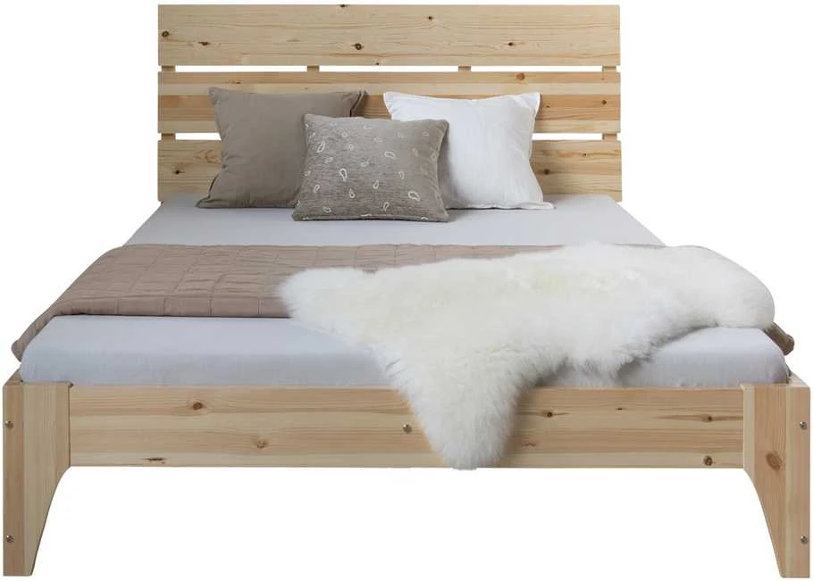 Homestyle4U Dvigulė lova, 145x209 cm, ruda