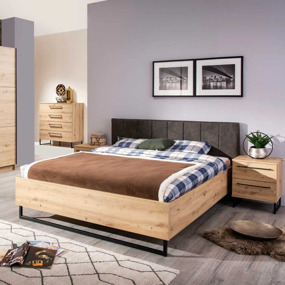 Homestyle4U Lova, 177.5x94x212 cm, pilka
