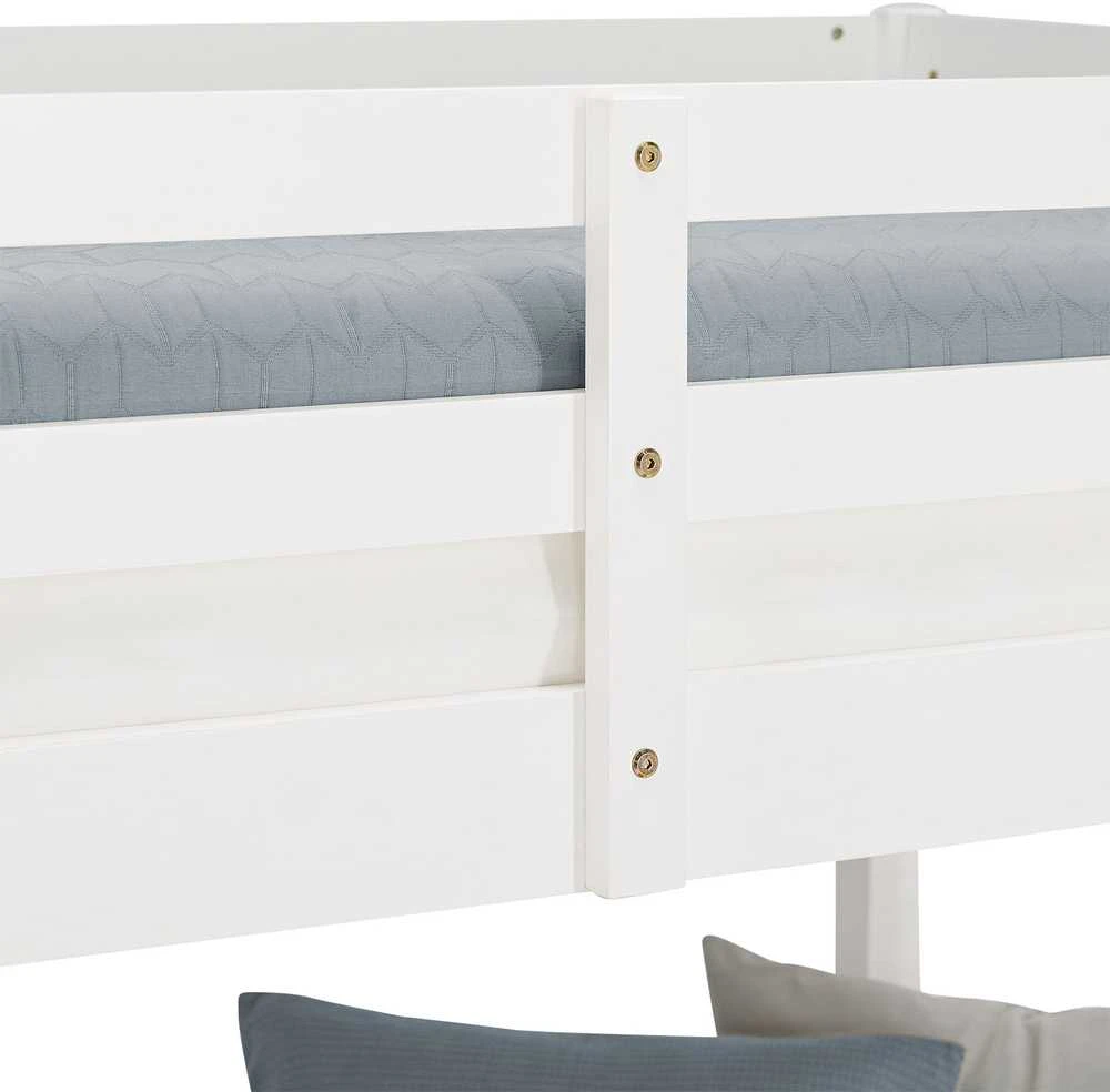 Homestyle4U Dviaukštė lova, 207x139x146.5 cm, balta