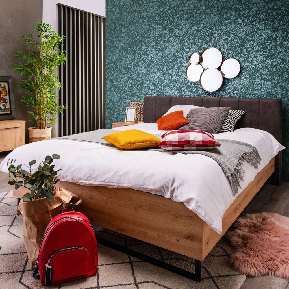Homestyle4U Dvigulės lovos rėmas, 197,5x94x212 cm, pilka