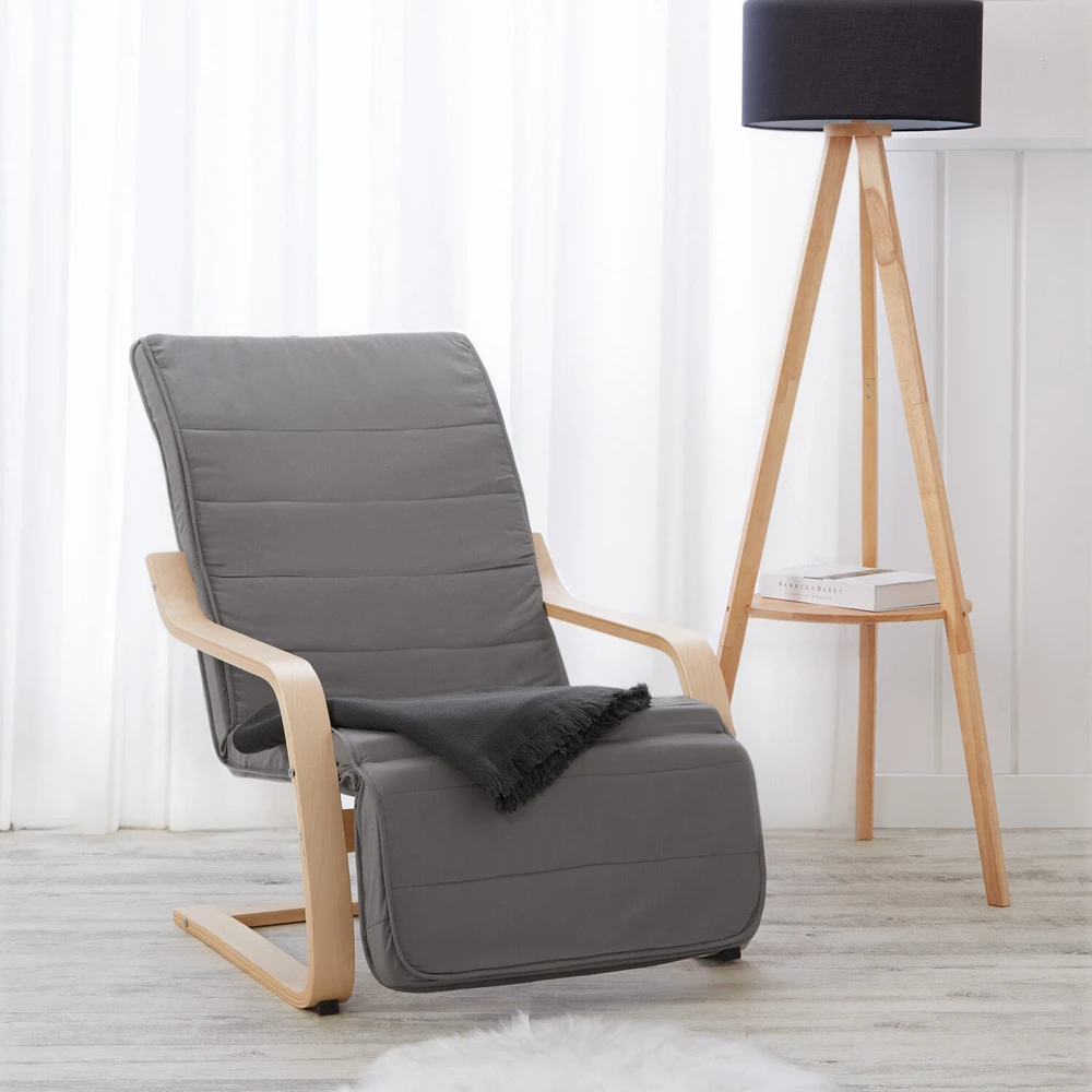 Homestyle4U Gultinė kėdė, 66.5x94x62.5 cm, pilka