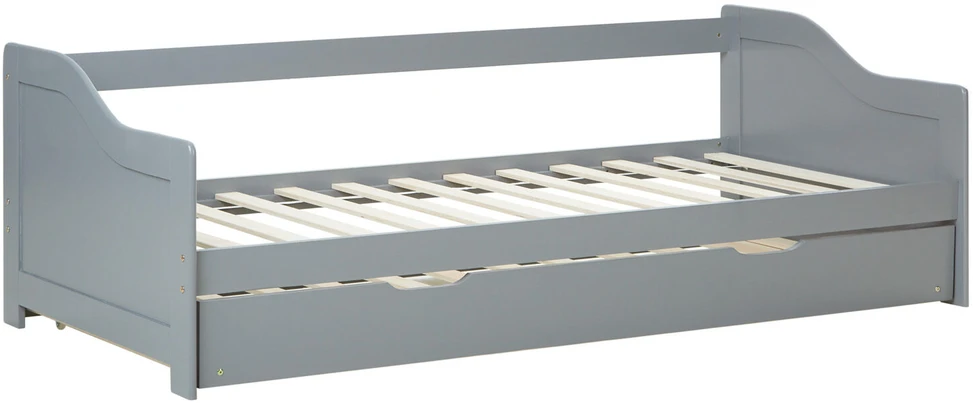 Homestyle4U Ištraukiama lova, 206x66x97.5 cm, pilka