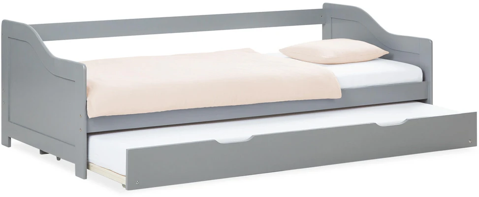 Homestyle4U Ištraukiama lova, 206x66x97.5 cm, pilka