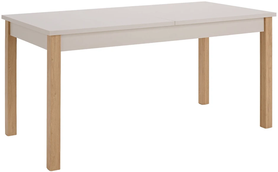 Homestyle4U Ištraukiamas valgomojo stalas 160-200x80x77 cm, bežinis/ąžuolo, medis, 8 asmenims