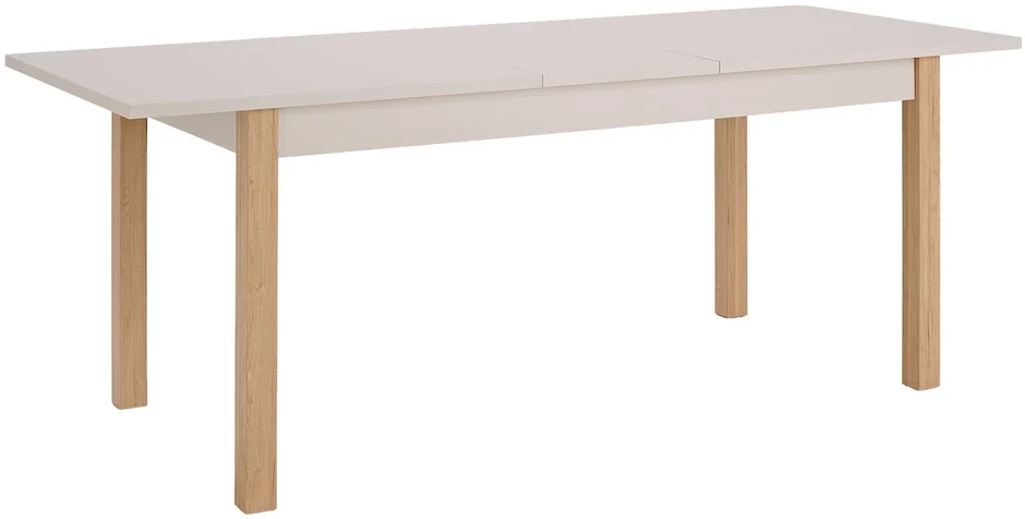 Homestyle4U Ištraukiamas valgomojo stalas 160-200x80x77 cm, bežinis/ąžuolo, medis, 8 asmenims