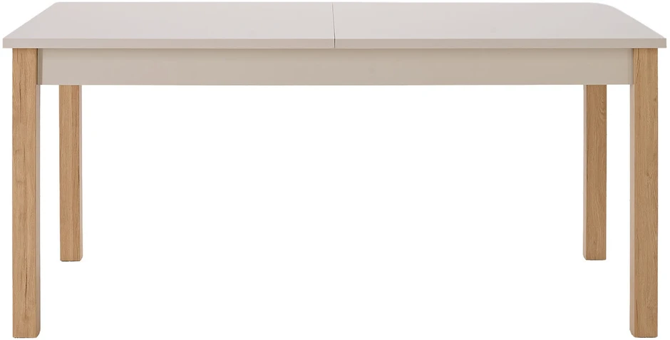 Homestyle4U Ištraukiamas valgomojo stalas 160-200x80x77 cm, bežinis/ąžuolo, medis, 8 asmenims