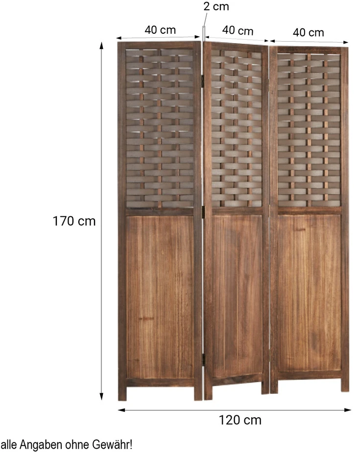 Homestyle4U Kambario pertvara, 120x2.2x170 cm, ruda