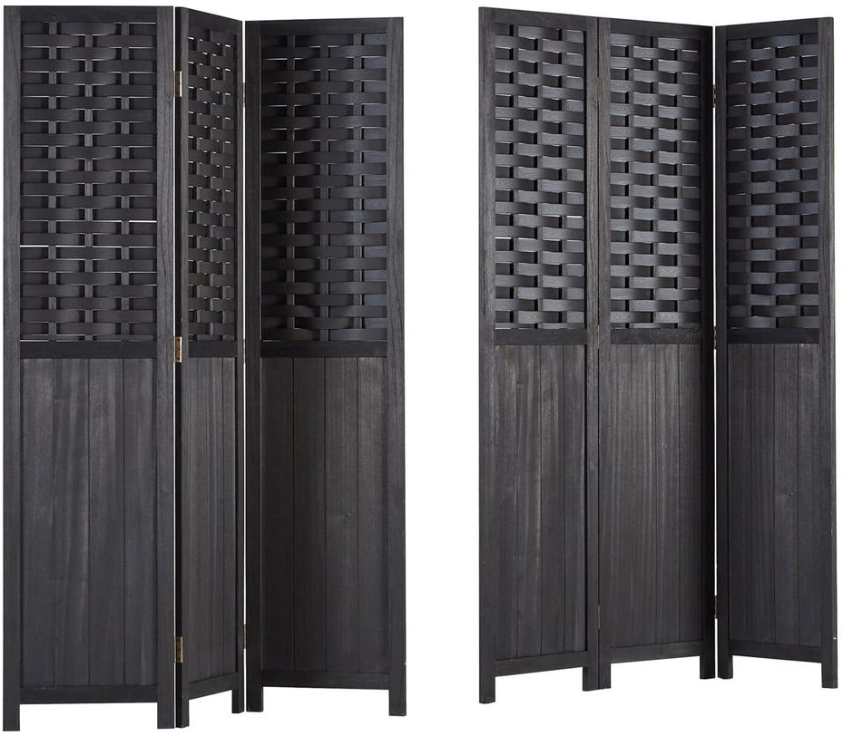 Homestyle4U Kambario pertvara, 120x2.2x170 cm, juoda