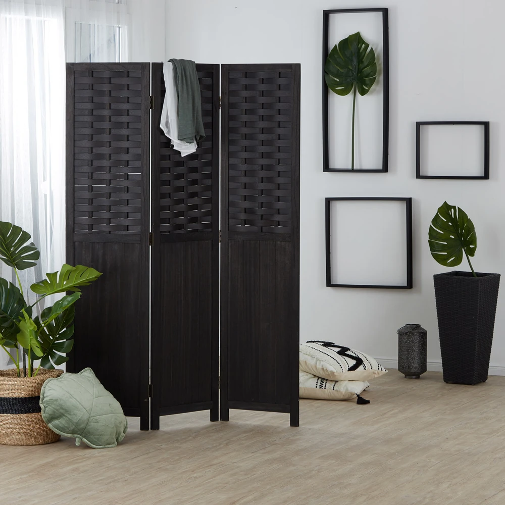 Homestyle4U Kambario pertvara, 120x2.2x170 cm, juoda