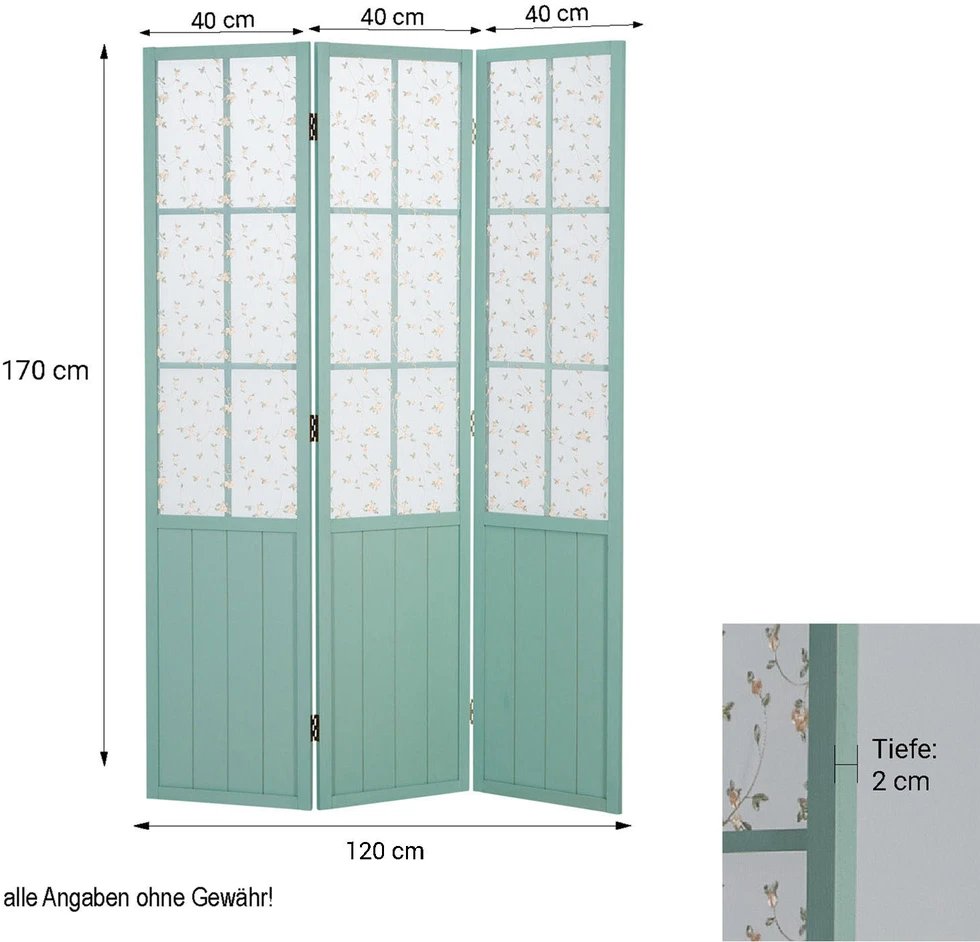 Homestyle4U Kambario pertvara, 120x2x170 cm, mėlyna