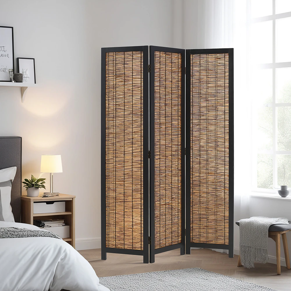 Homestyle4U Kambario pertvara, 120x2x170 cm, juoda ir ruda
