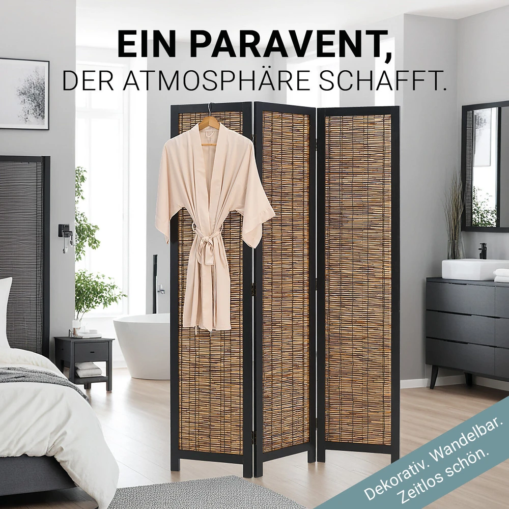 Homestyle4U Kambario pertvara, 120x2x170 cm, juoda ir ruda