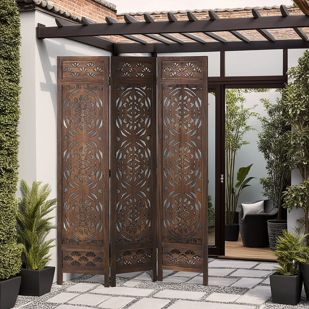 Homestyle4U Kambario pertvara, 120x2x170 cm, ruda