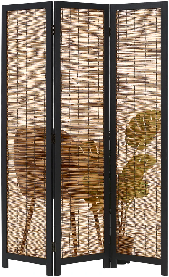 Homestyle4U Kambario pertvara, 120x2x170 cm, juoda ir ruda