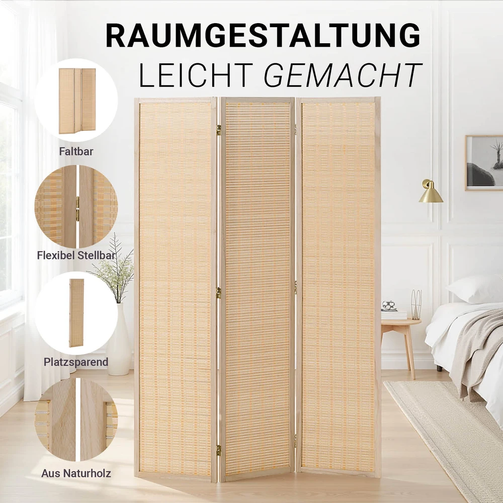 Homestyle4U Kambario pertvara, 120x2x170 cm, smėlio spalvos