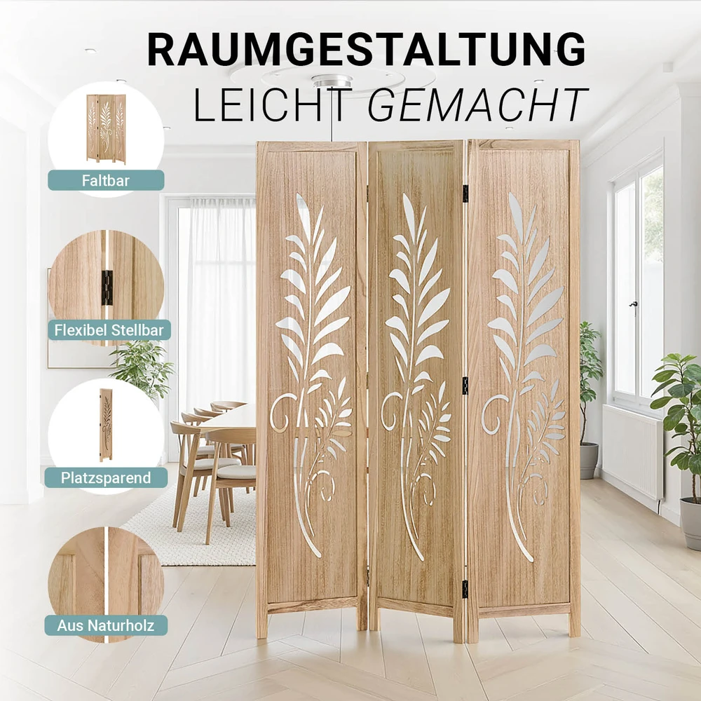 Homestyle4U Kambario pertvara, 120x2x170 cm, ruda