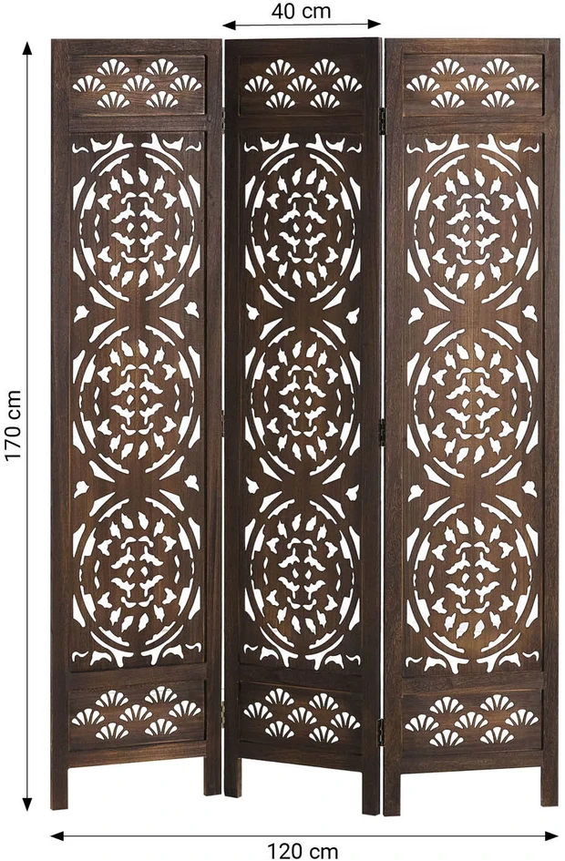 Homestyle4U Kambario pertvara, 120x2x170 cm, ruda