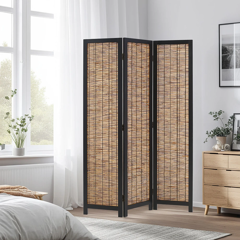 Homestyle4U Kambario pertvara, 120x2x170 cm, juoda ir ruda