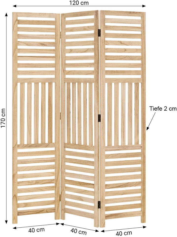 Homestyle4U Kambario pertvara, 120x2x170 cm, ruda