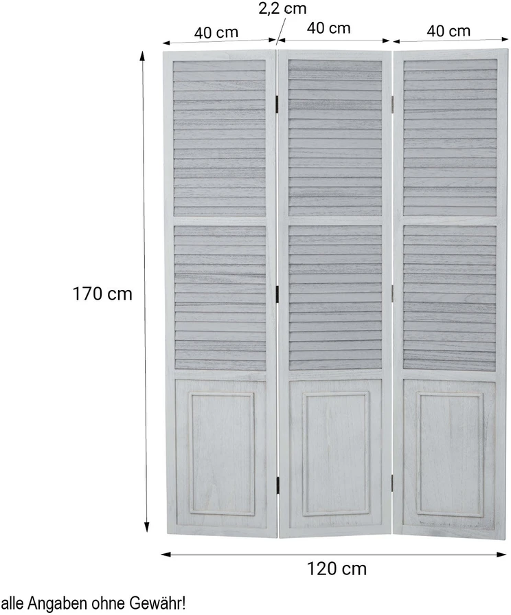 Homestyle4U Kambario pertvara, 120x2x170 cm, pilka