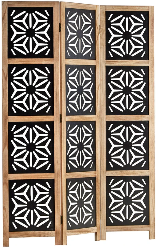 Homestyle4U Kambario pertvara, 120x2x170 cm, juoda, ruda