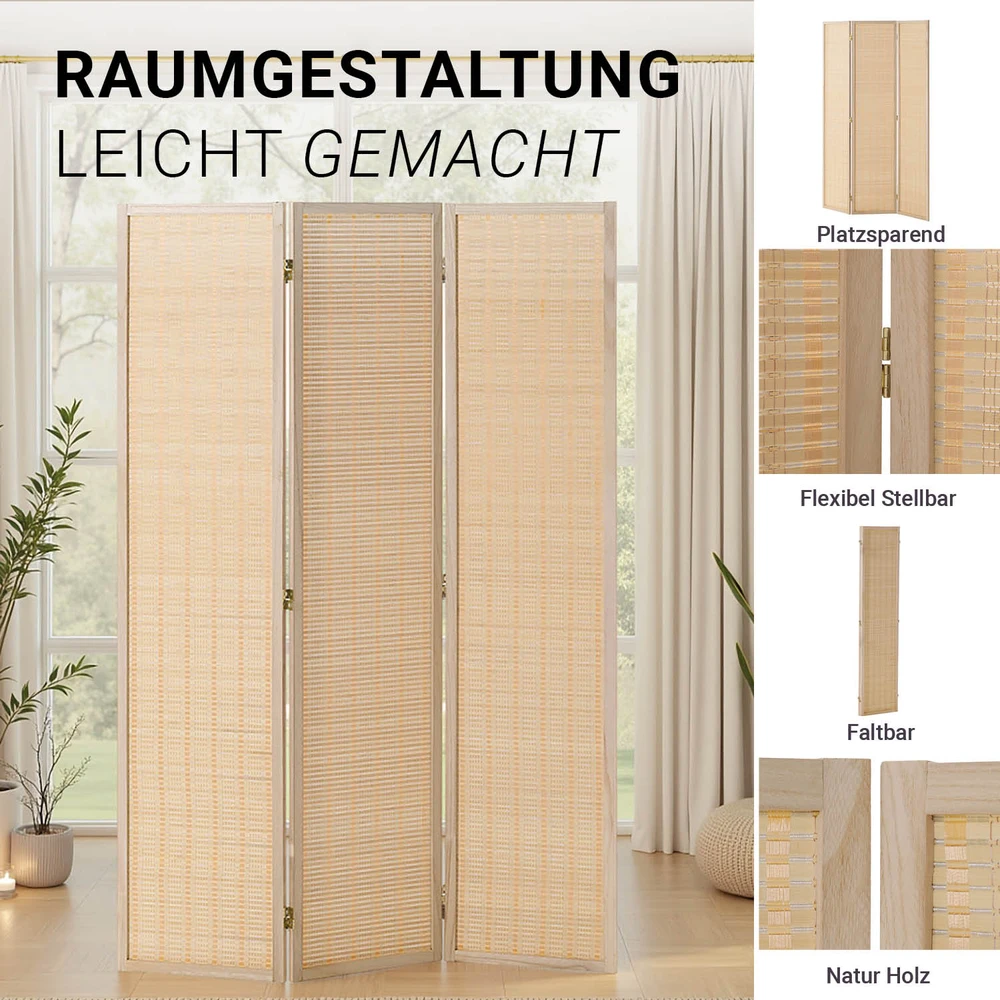 Homestyle4U Kambario pertvara, 120x2x170 cm, smėlio spalvos