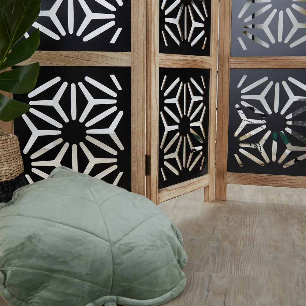 Homestyle4U Kambario pertvara, 120x2x170 cm, juoda, ruda