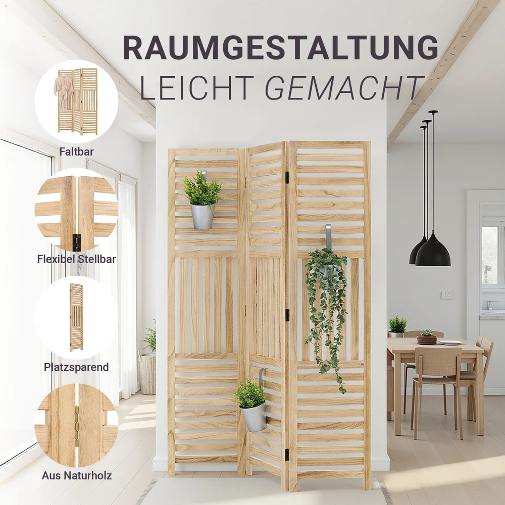 Homestyle4U Kambario pertvara, 120x2x170 cm, ruda