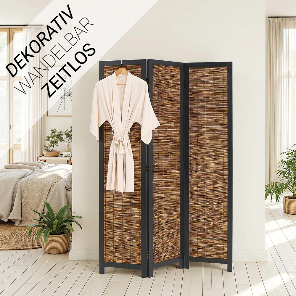 Homestyle4U Kambario pertvara, 120x2x170 cm, juoda ir ruda