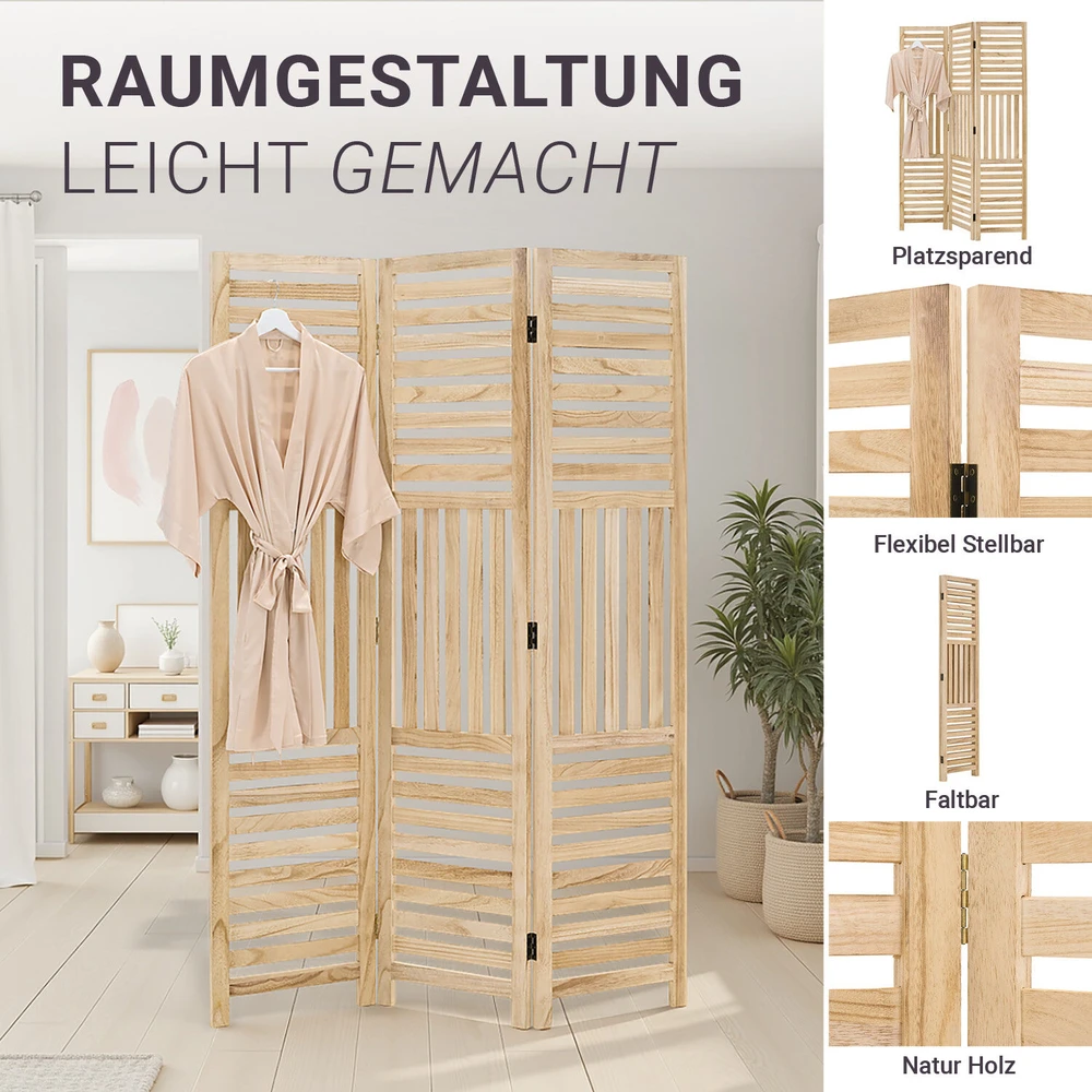Homestyle4U Kambario pertvara, 120x2x170 cm, ruda