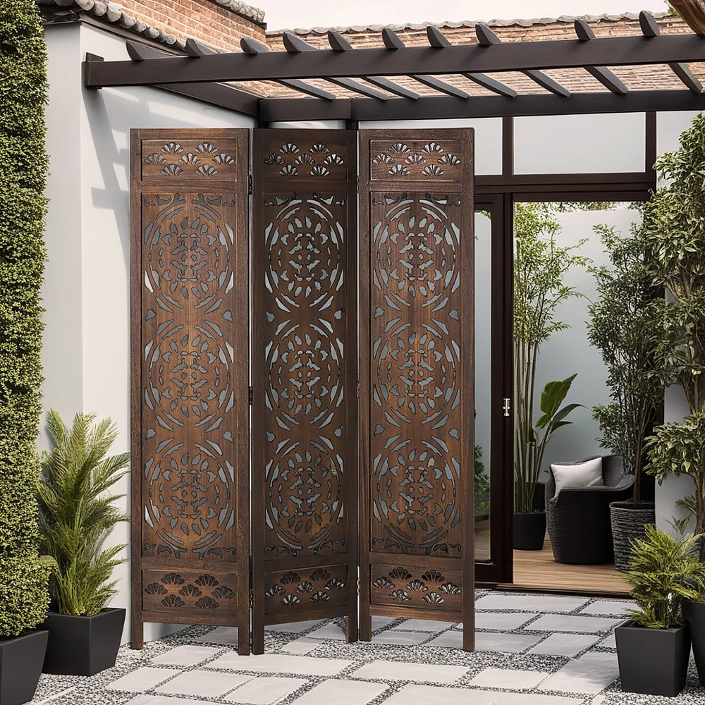 Homestyle4U Kambario pertvara, 120x2x170 cm, ruda