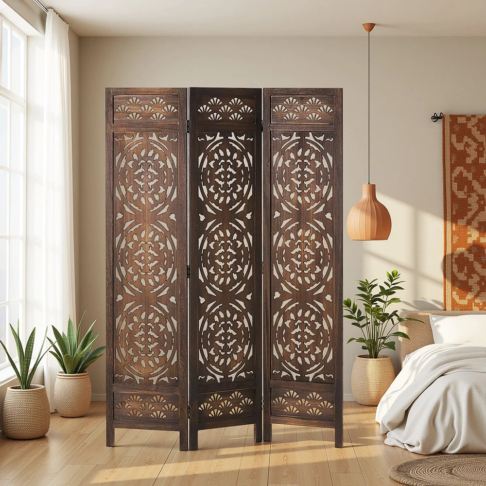 Homestyle4U Kambario pertvara, 120x2x170 cm, ruda