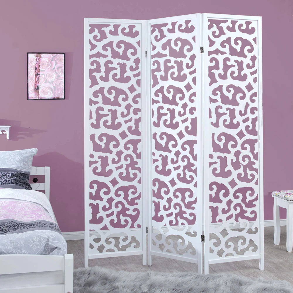 Homestyle4U Kambario pertvara, 130x2.2x175 cm, balta