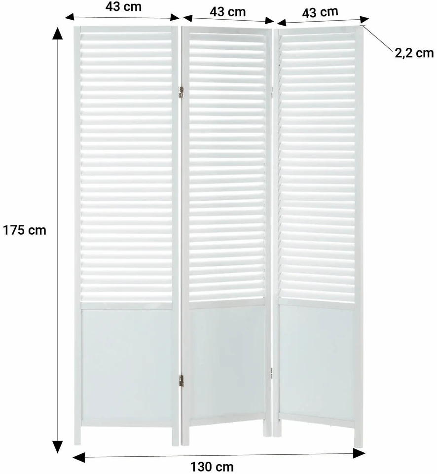 Homestyle4U Kambario pertvara, 130x2,2x175 cm, balta