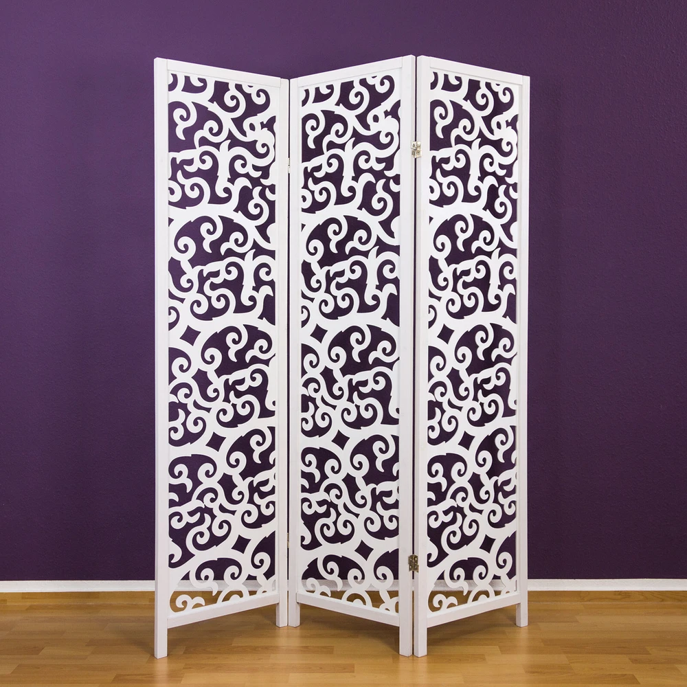 Homestyle4U Kambario pertvara, 130x2.2x175 cm, balta