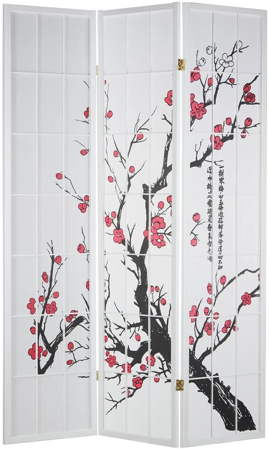Homestyle4U Kambario pertvara, 132x2.2x179 cm, balta