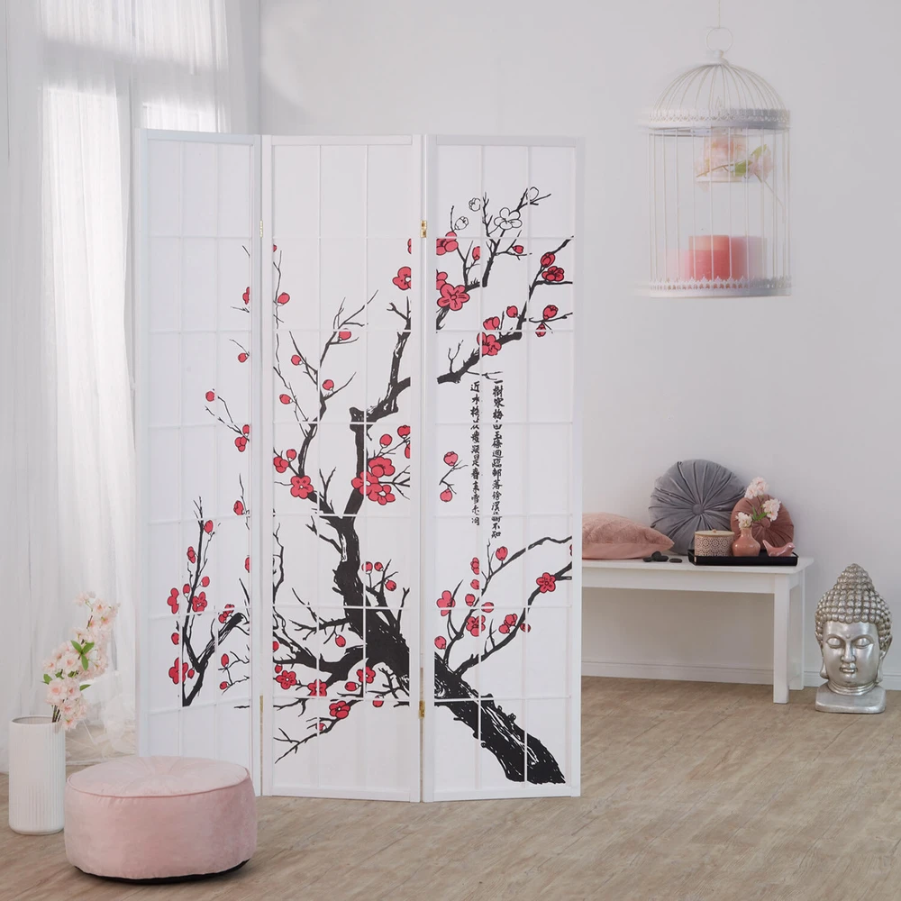 Homestyle4U Kambario pertvara, 132x2.2x179 cm, balta