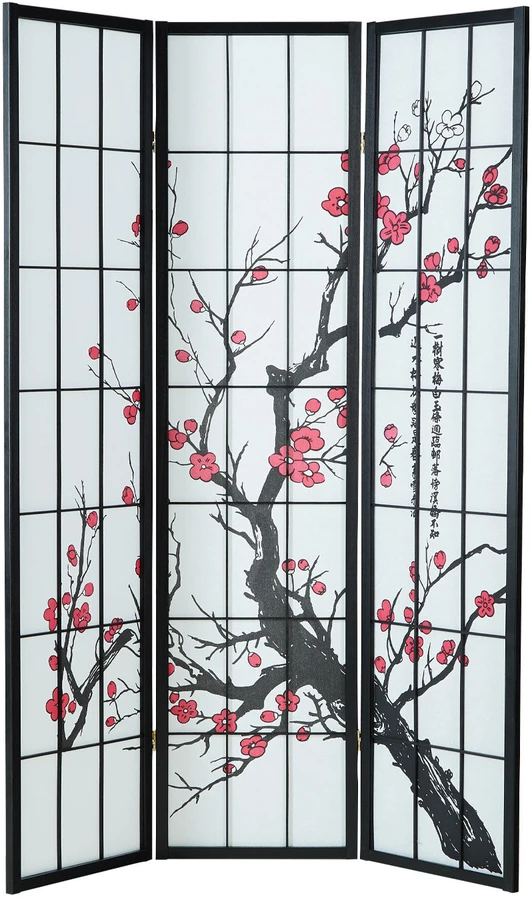 Homestyle4U Kambario pertvara, 132x2x179 cm, juoda, balta, raudona