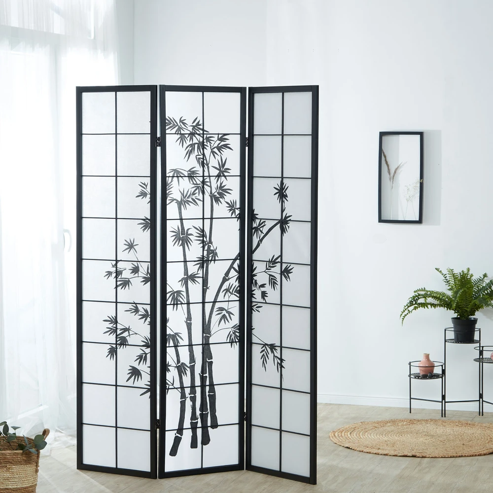 Homestyle4U Kambario pertvara, 132x2x179 cm, juoda