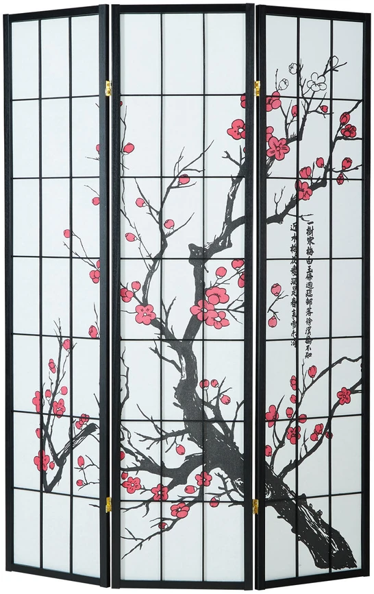 Homestyle4U Kambario pertvara, 132x2x179 cm, juoda, balta, raudona